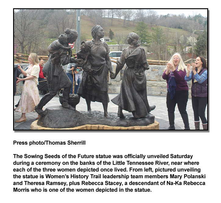 Women's History Trail Macon NC Sculputure Unveiling The Franklin Press